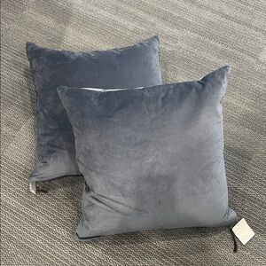 2 Pottery Barn Blue /Gray Pillow Cover and down insertNWT